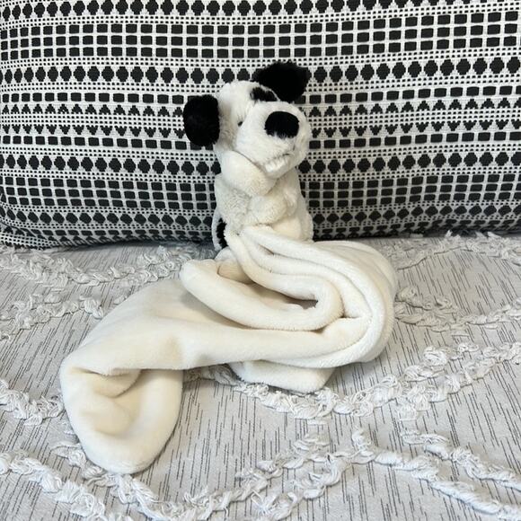 Jellycat Black White Puppy Dog Lovey Security Blanket Plush Stuffed - Picture 1 of 7